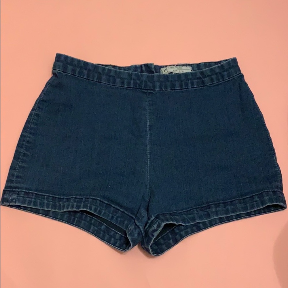 free people high waisted retro denim shorts